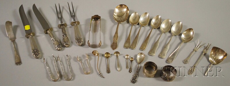 Appraisal: Group of Assorted Sterling and Silver-plated Flatware including two sterling-handled