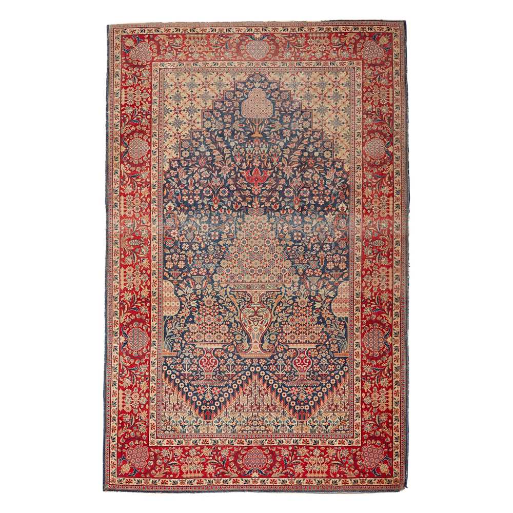 Appraisal: KASHAN PRAYER RUG CENTRAL PERSIA LATE TH EARLY TH CENTURY