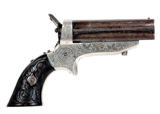 Appraisal: Sharps -shot Pepperbox pistol barrels rimfire caliber engraved silver receiver