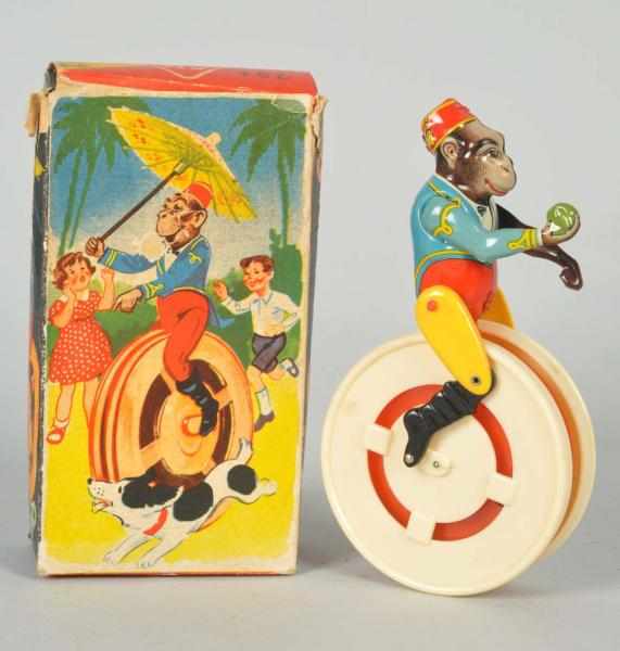 Appraisal: Tin Litho GFN Circus Monkey Wind-Up Toy German Working Toy