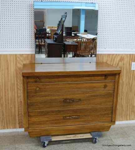 Appraisal: c Mid Century Oak Single Dresser MirrorFrom the estate is