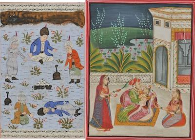 Appraisal: Two Gouache Paintings on Paper India Including an illustrated manuscript