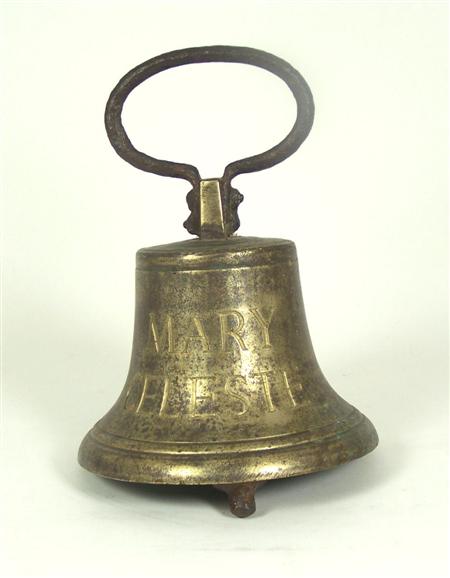 Appraisal: A bronze Ship's bell engraved 'Mary Celeste' of traditional flared