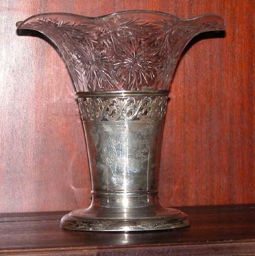 Appraisal: Title Copper Wheel cut crystal vase enclosed in an International