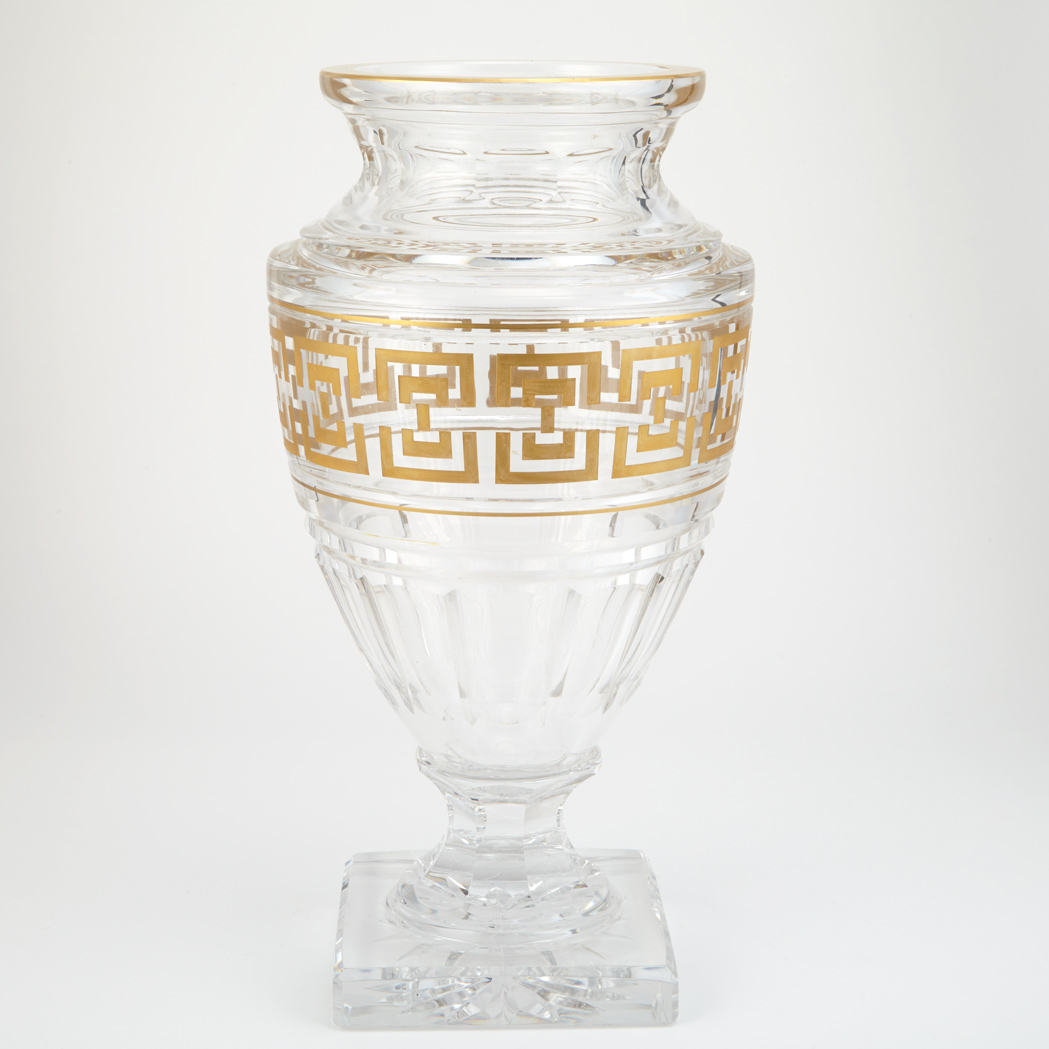 Appraisal: Val St Lambert Blown and Cut Glass Vase In the