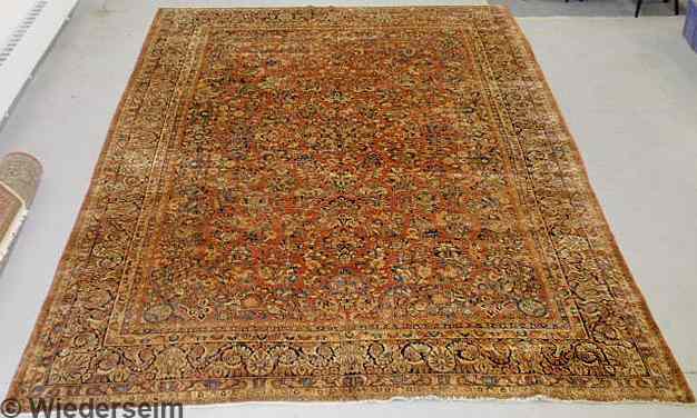 Appraisal: Palace size Sarouk oriental carpet red field and overall floral