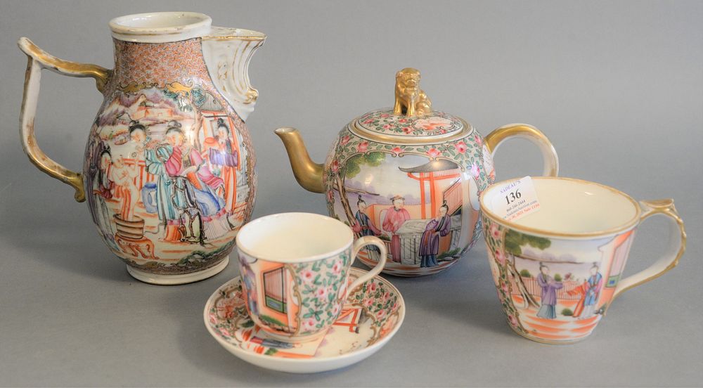 Appraisal: Five Piece Chinese Porcelain and Export Tea Set to include