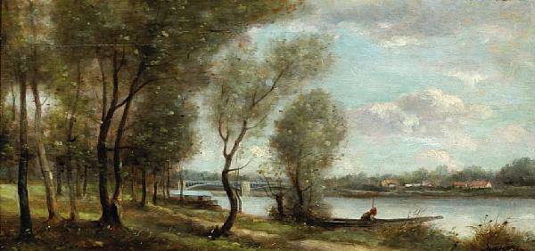 Appraisal: Follower of Jean-Baptiste-Camille Corot French - A view of a