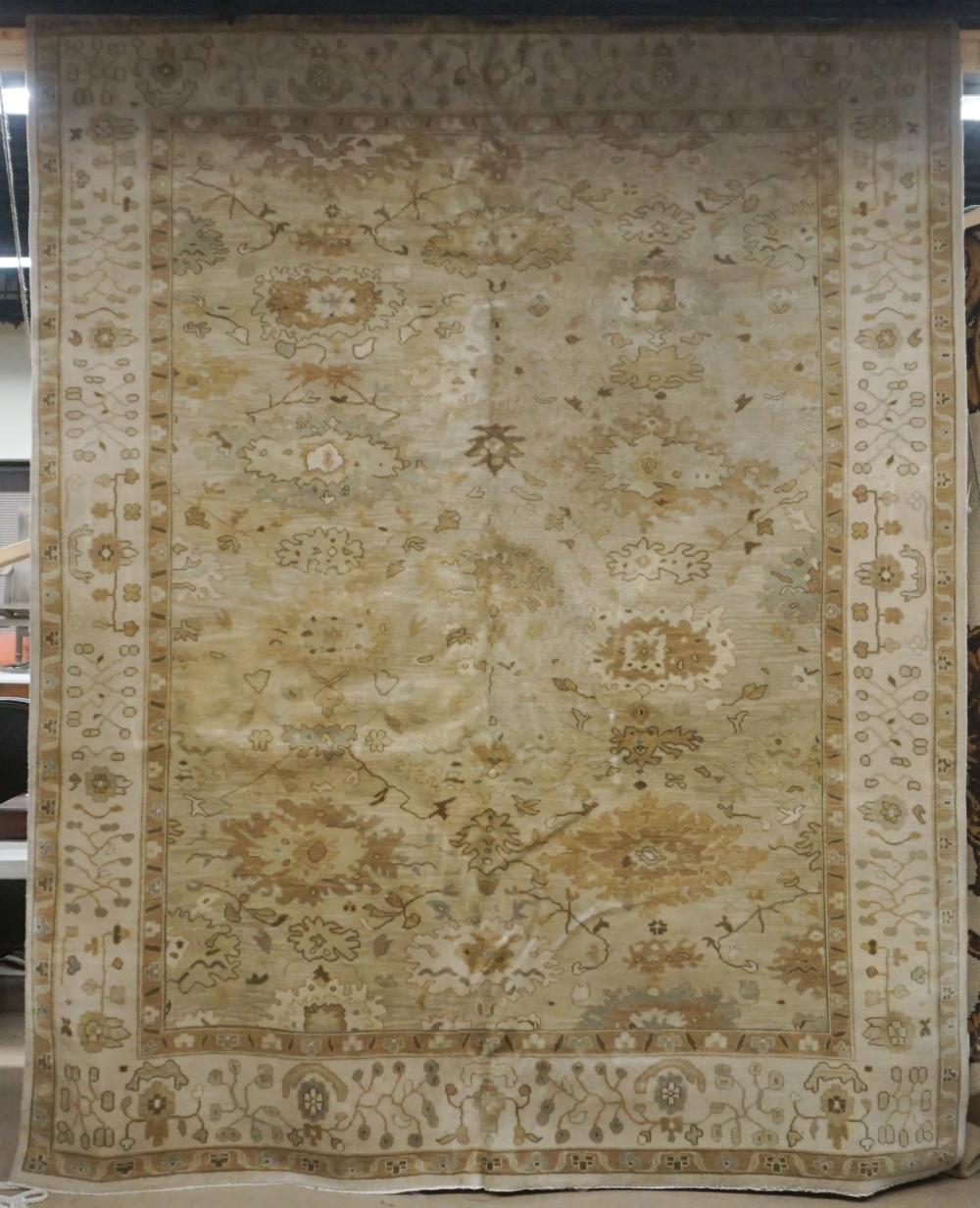 Appraisal: Oushak Ivory Ground Rug ft in x ft in