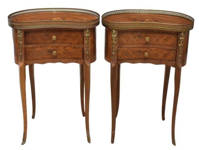 Appraisal: lot of French Louis XV style kidney-form side tables early