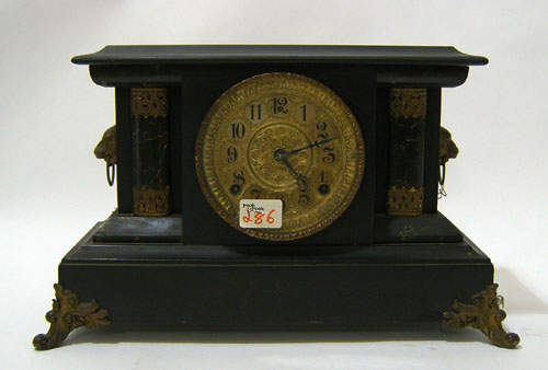 Appraisal: Gilbert faux marble mantle clock h