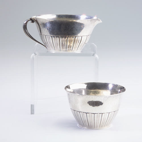 Appraisal: Johan Rohde for Georg Jensen creamer and sugar with subtle