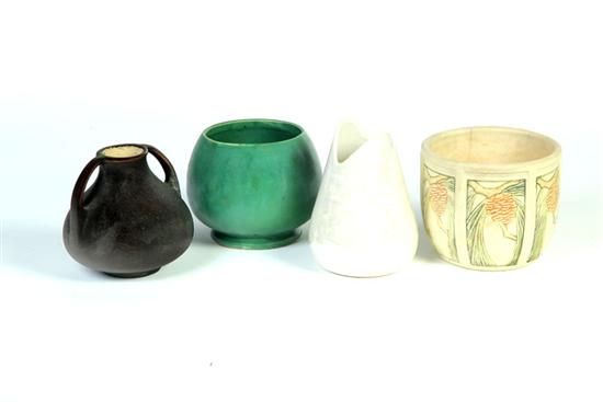 Appraisal: FOUR PIECES OF ART POTTERY American st half- th century