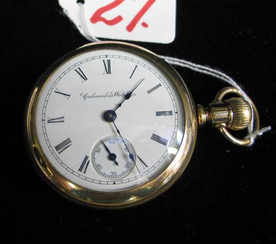 Appraisal: AN AMERICAN POCKET WATCH by the Columbus Co stem wind