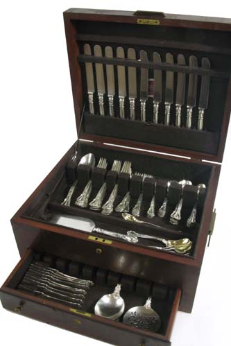 Appraisal: EIGHTY-NINE PIECE GORHAM STERLING FLATWARE SET in the Chantilly pattern