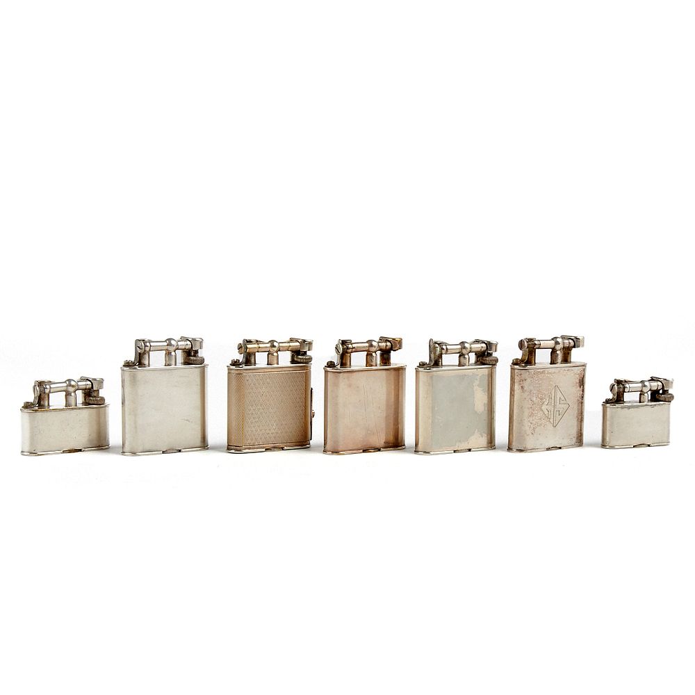 Appraisal: Grp Dunhill Unique Swing Arm Silver Plated Lighters Dunhill United