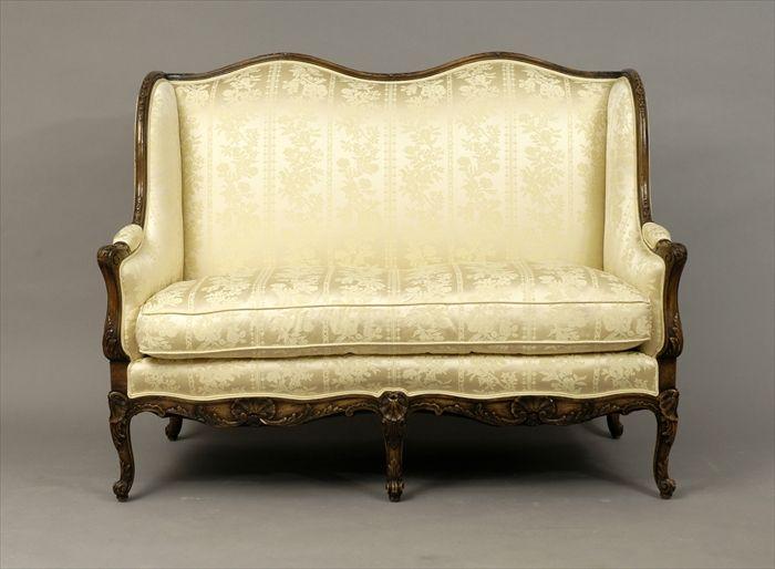 Appraisal: Louis XV-Style Carved Beechwood Canap x in