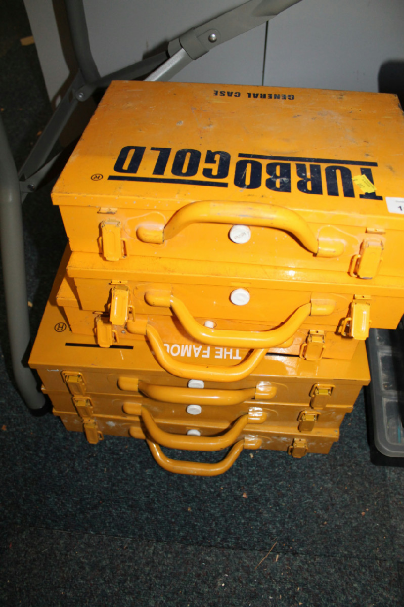 Appraisal: Six Turbo Gold General cases containing screws bolts nuts etc