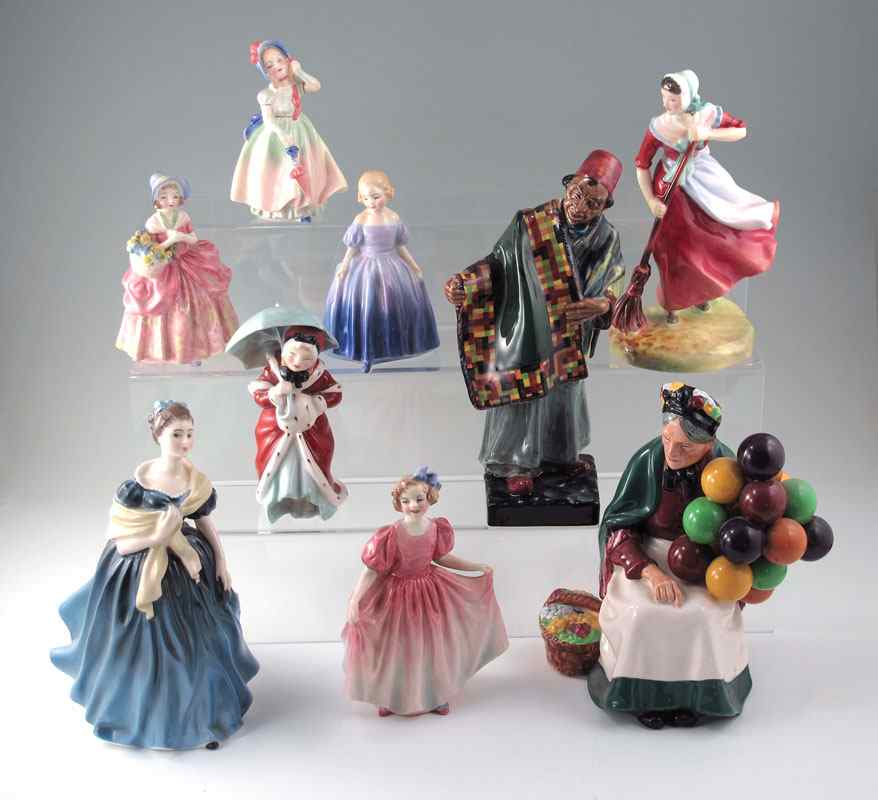 Appraisal: ESTATE COLLECTION OF ROYAL DOULTON FIGURINES Nine pieces to include