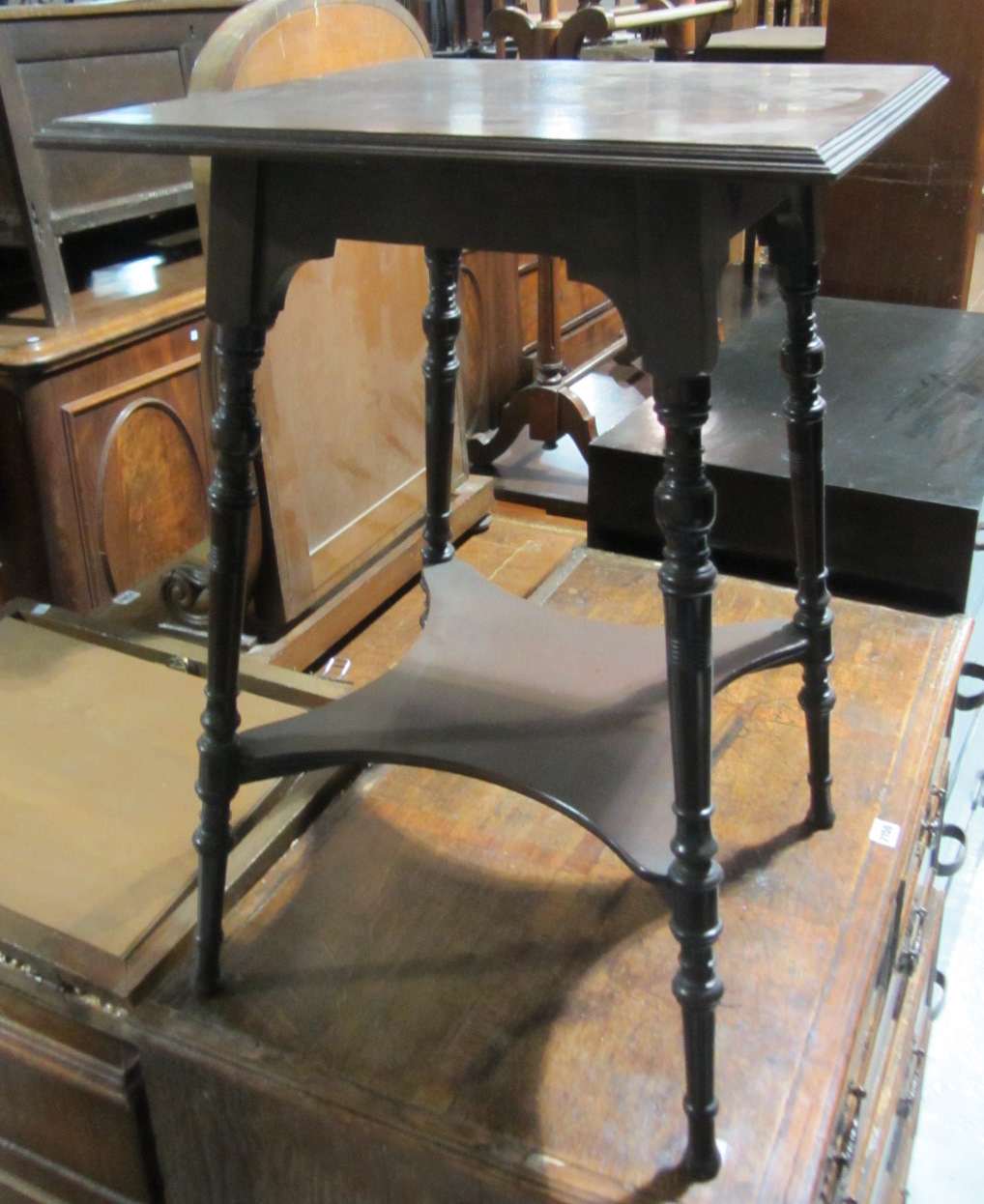 Appraisal: A th century mahogany square two tier table