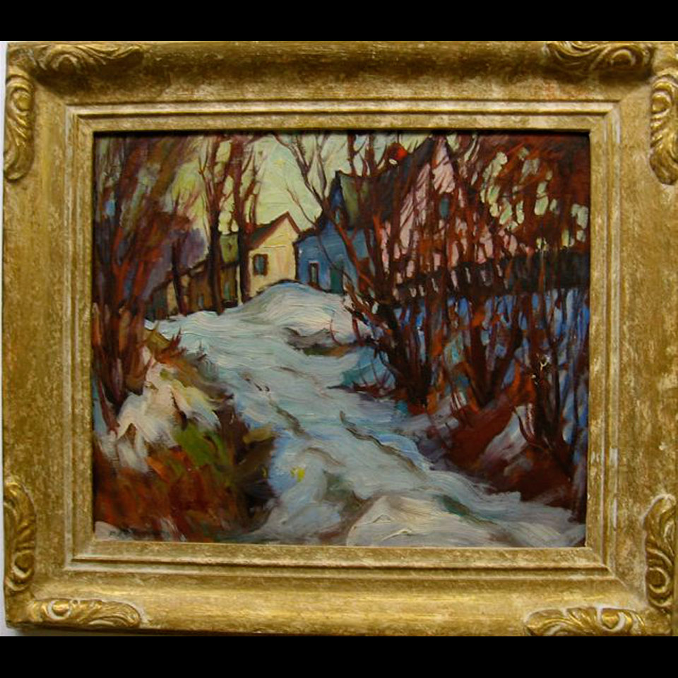 Appraisal: WINTER TOWN SCENE ERNEST ALFRED DALTON - CANADIAN OIL ON