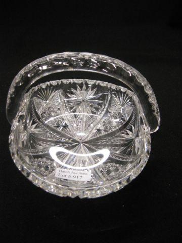 Appraisal: Brilliant Period Cut Glass Candy Basket outstanding cutwork