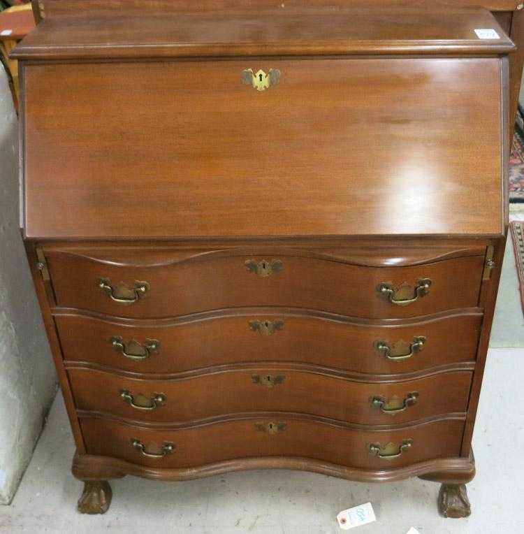 Appraisal: CHIPPENDALE STYLE MAHOGANY SECRETARY American mid- th century having a