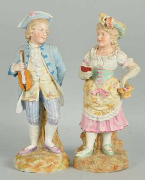 Appraisal: Pair of Exquisite German Bisque Figurines Description Unmarked but probably