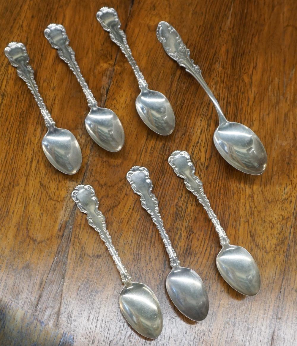 Appraisal: SIX WHITING STERLING SILVER 'LOUIS XV' DESSERT SPOONS AND A