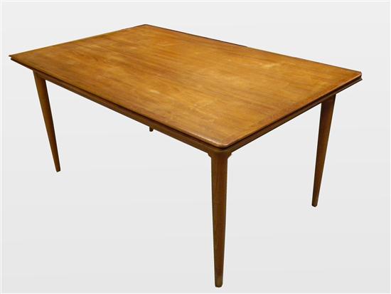 Appraisal: Danish modern dining table hidden extension leafs ''MM Moreddi Denmark''