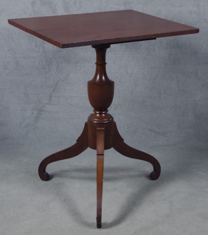 Appraisal: Square Cherry Candlestand th century Having curule legs below delicately