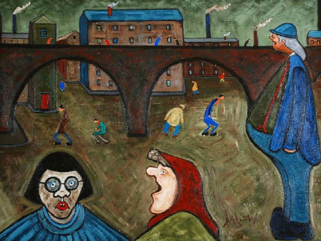 Appraisal: ALBERT BARLOW b ACRYLIC ON BOARD 'Should've gone to Specsavers'