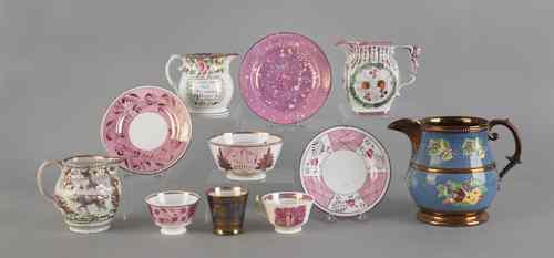 Appraisal: Collection of English luster tablewares th c tallest - Provenance