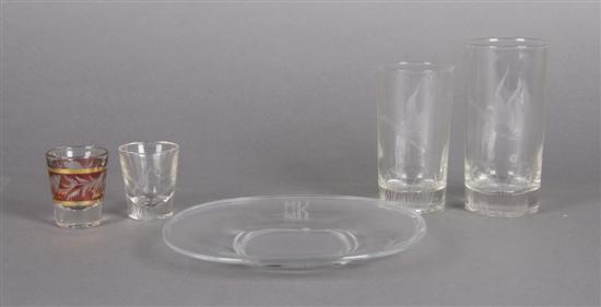 Appraisal: A Group of Cut Glass Juice and Water Glasses Height