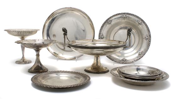 Appraisal: A Collection of American Sterling Silver Articles Diameter of largest