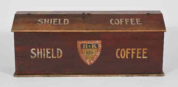 Appraisal: Coffee Bin with Shield Advertising American Missouri th century A