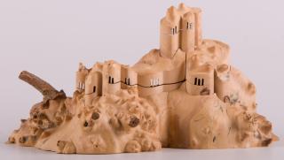 Appraisal: Wood Carved Collapsible Landscape Sculpture Very interesting and unique wooden