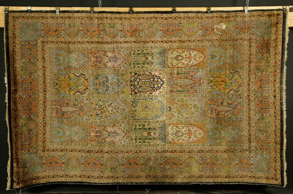 Appraisal: - Antique Kashmir Garden Carpet Antique Kashmir garden carpet '