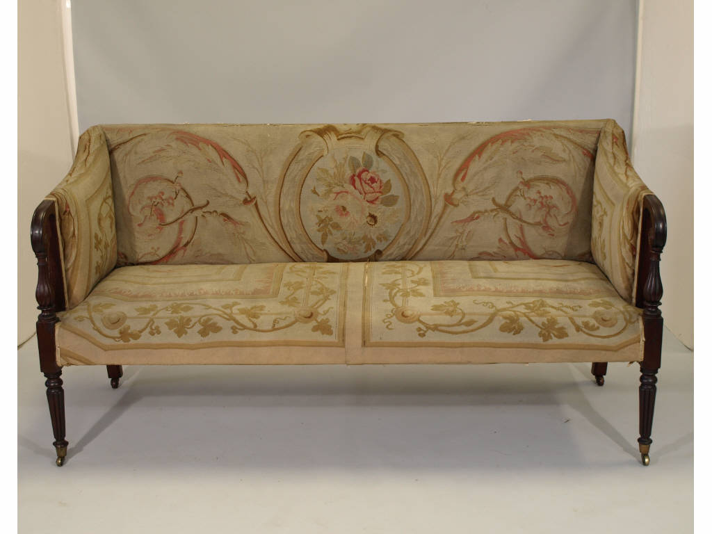 Appraisal: Federal Sofa Boston MA c mahogany w th c tapestry