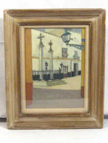 Appraisal: A framed oil on board entitled Las Cruces Sevilla by