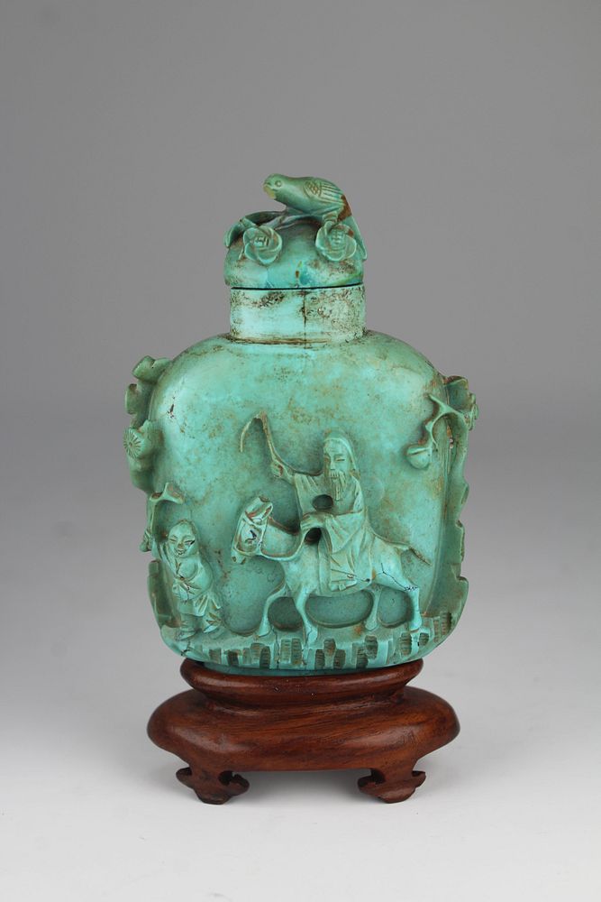 Appraisal: Qing Dynasty Chinese Turquoise Snuff Bottle Qing Dynasty Chinese Turquoise