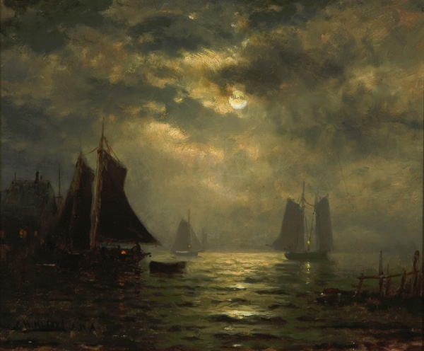 Appraisal: McCORD GEORGE HERBERT American - Moonlight Sailing oil on canvas