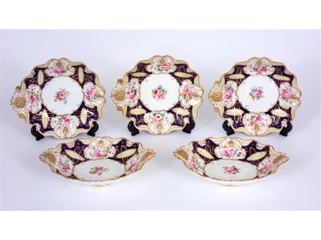 Appraisal: th CENTURY PORCELAIN DESSERT SERVICE PROBABLY COALPORT painted with floral