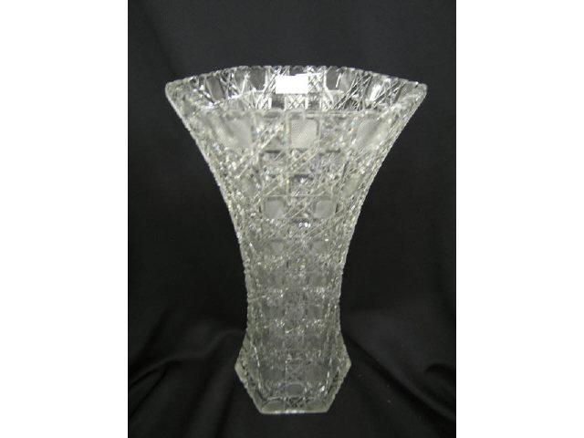 Appraisal: Brilliant Period Cut Glass Vase Harvard style overall pattern hexagon