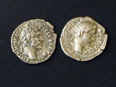 Appraisal: TWO ANTONINUS PIUS DENARII with Concordia and Annona on reverse