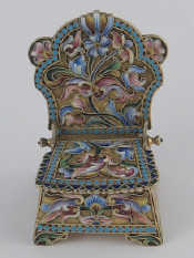 Appraisal: A Russian silver gilt throne salt with scrolling floral shaded