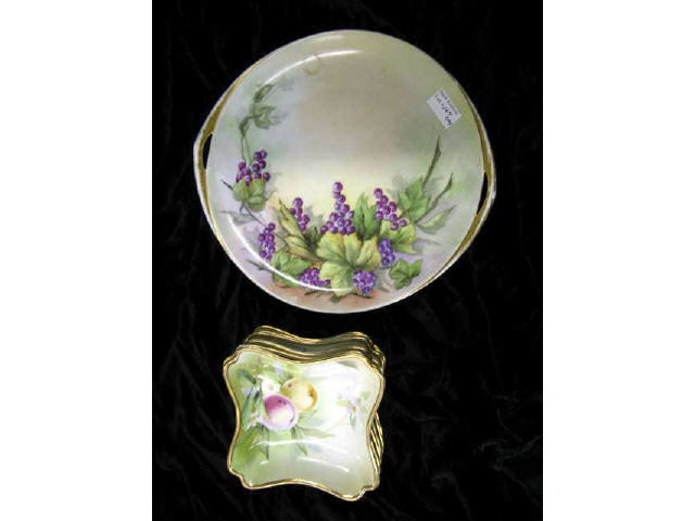 Appraisal: Fine Handpainted Porcelains Rosenthal cake plate Nippon dishes