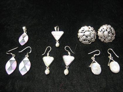 Appraisal: Assorted group of six pairs of earrings and various pendants