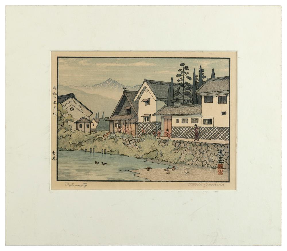 Appraisal: TOSHI YOSHIDA JAPAN - MATSUMOTO WOODBLOCK PRINT X SIGHT MATTED