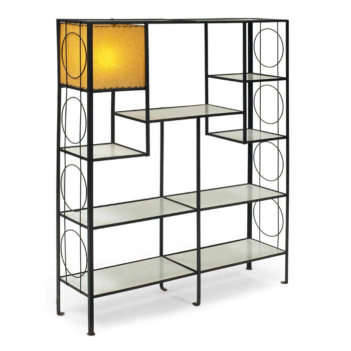 Appraisal: Frederick Weinberg room divider s black wrought-iron frame with seven